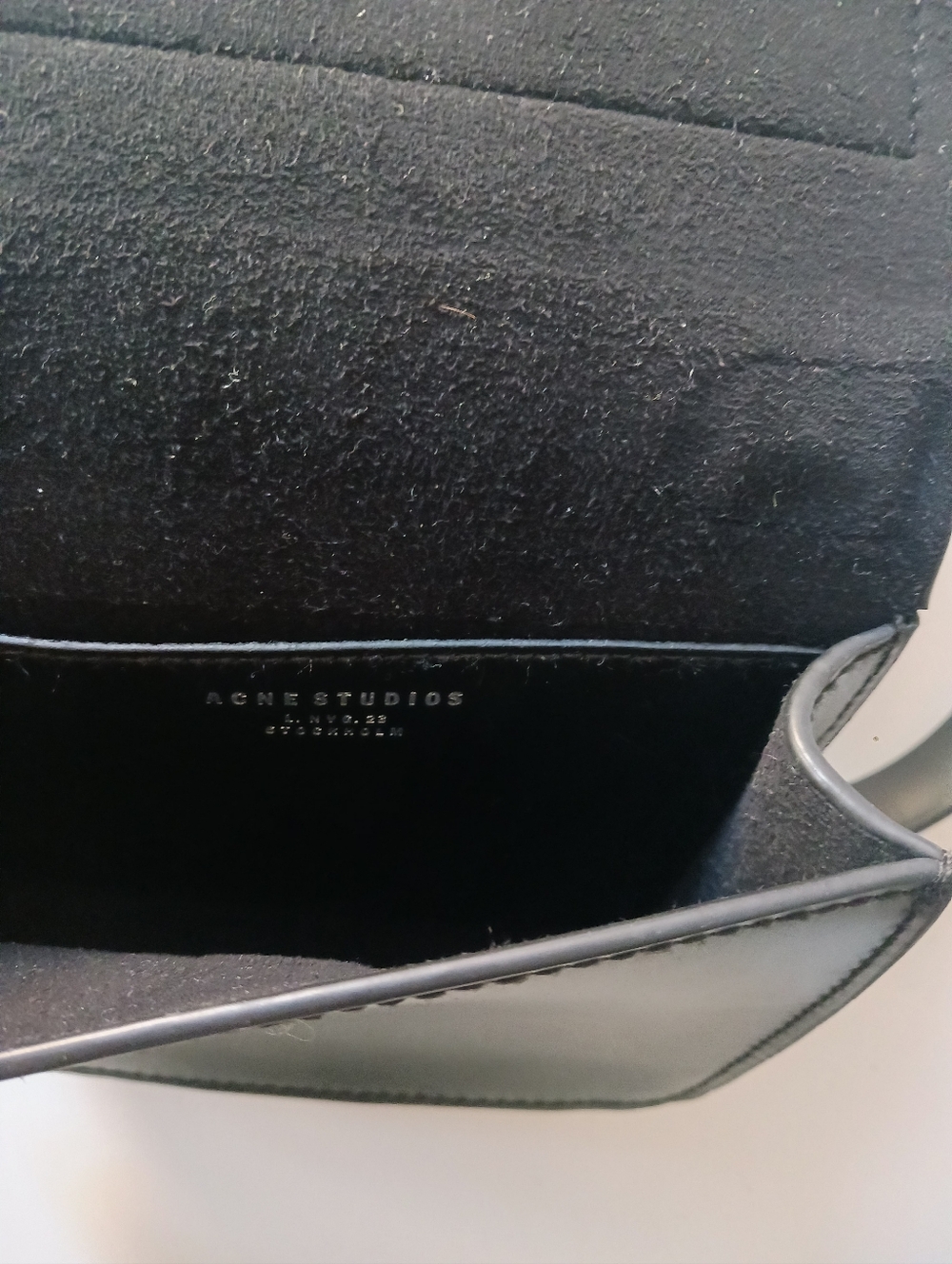 ACNE STUDIO Black Leather Fringe Mini Crossbody Bag - Picture 10 of 11